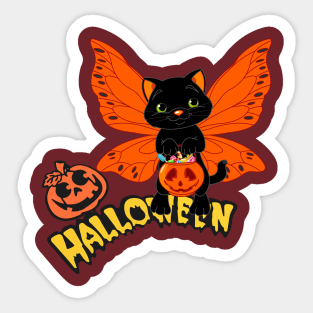 Cute Halloween Cat Sticker